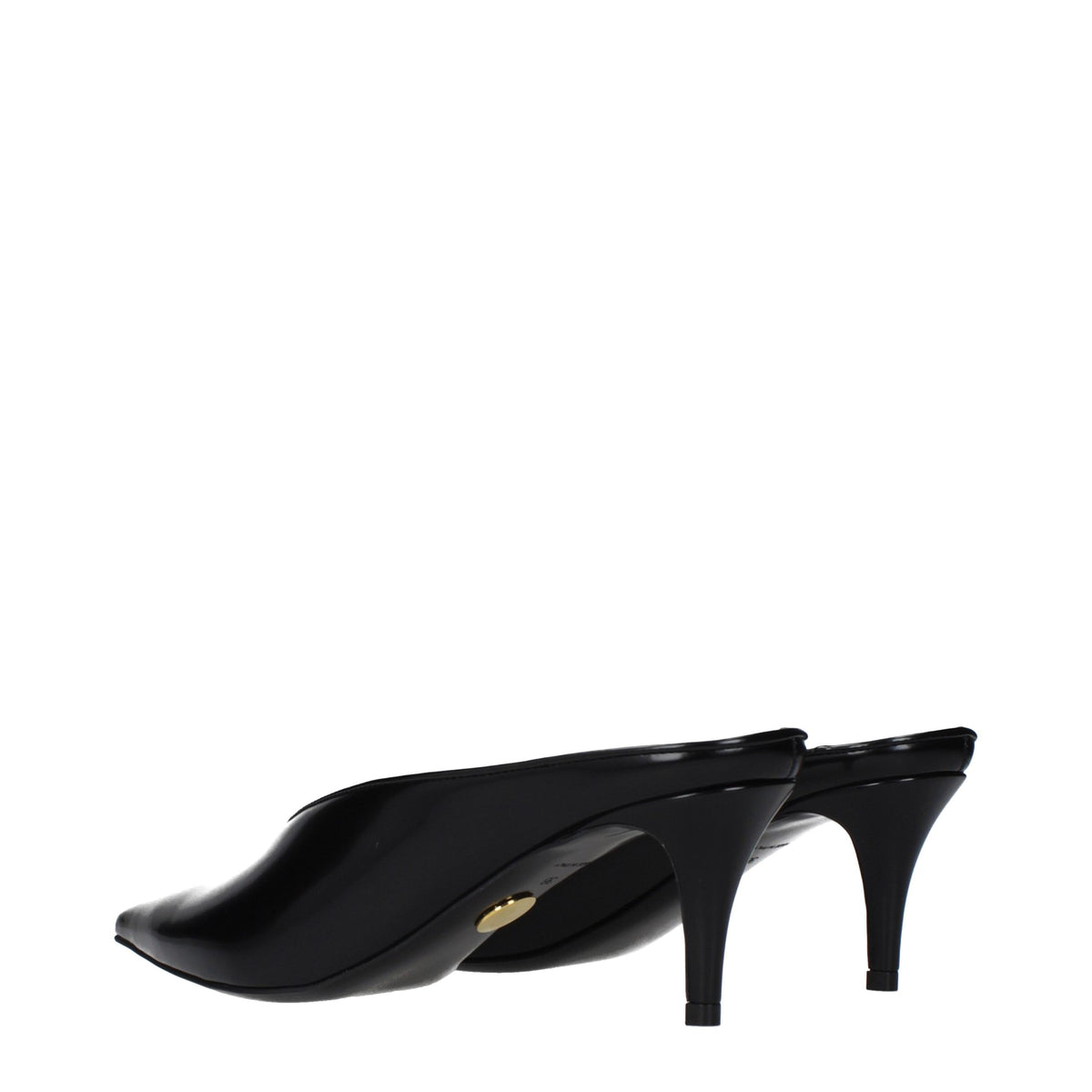 Black Leather High Heel Pumps