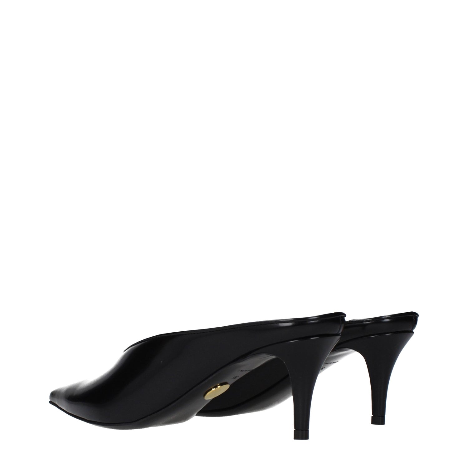Black Leather High Heel Pumps