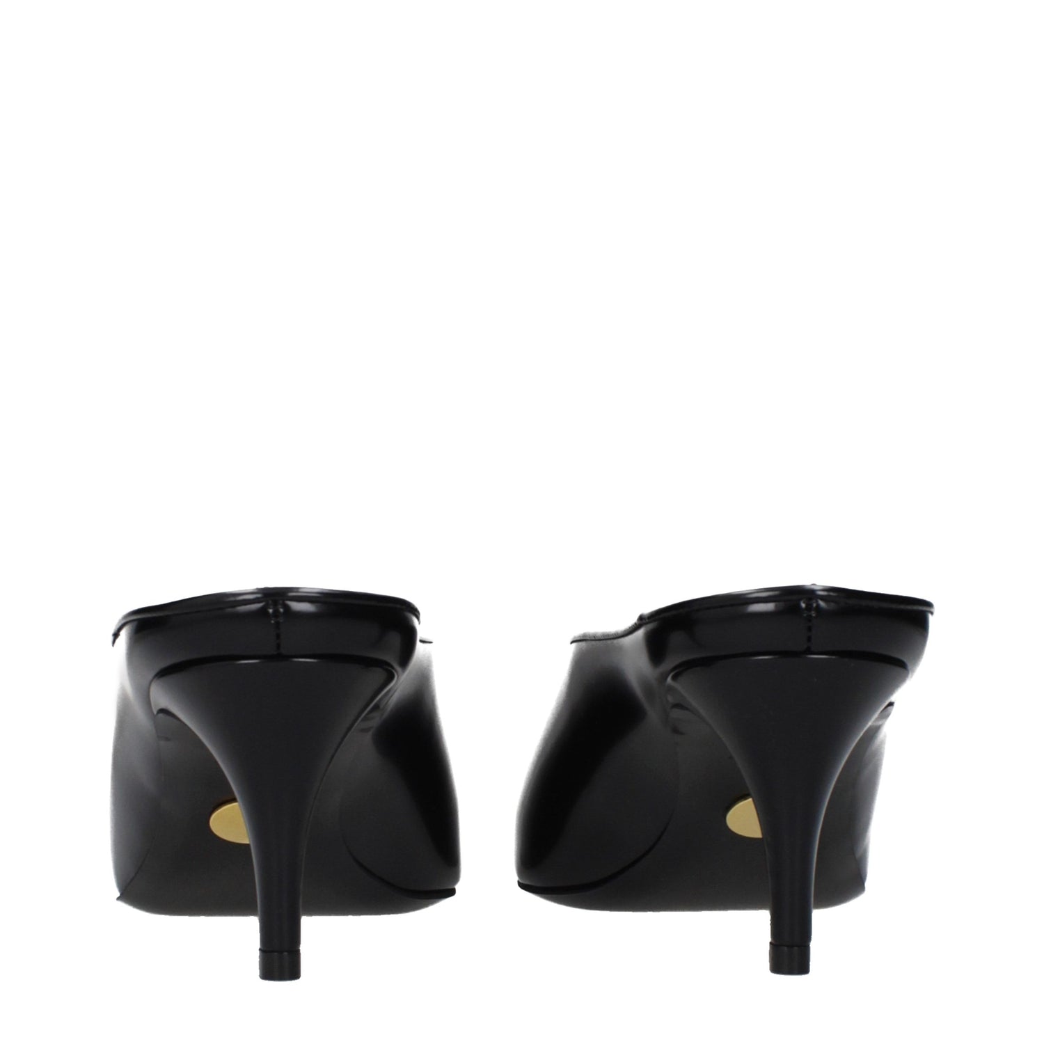Black Leather High Heel Pumps