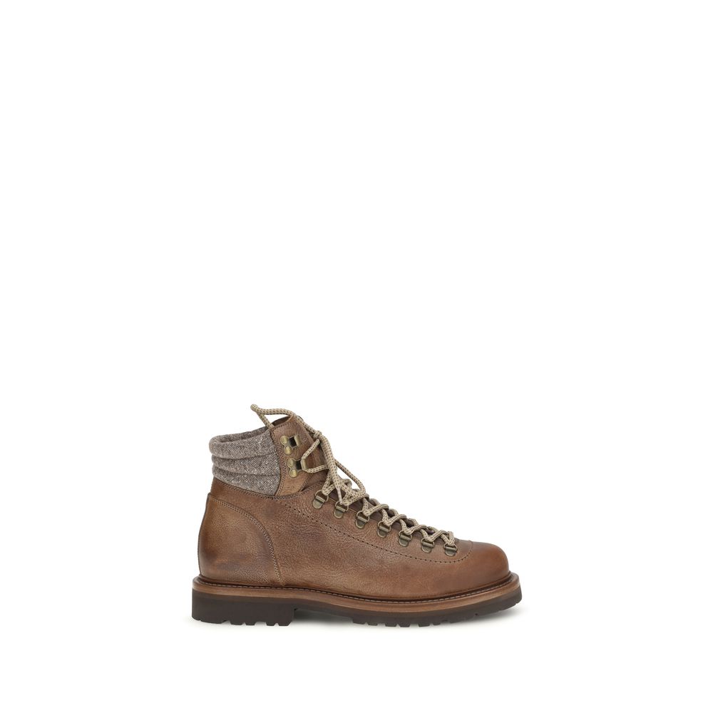 Brown Calf Leather Bos Taurus Lace-Up Boots