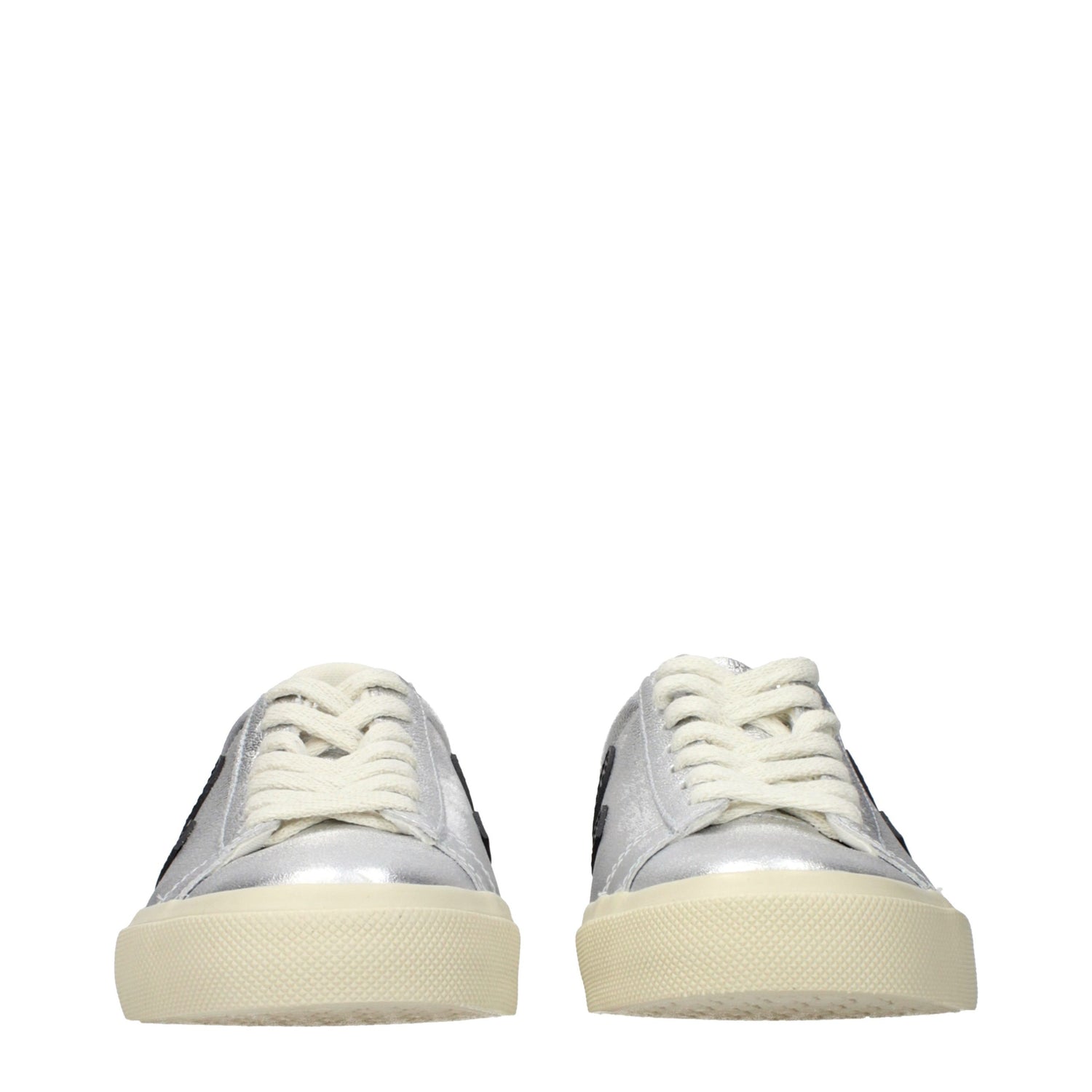 Gray Leather Low Top Sneakers