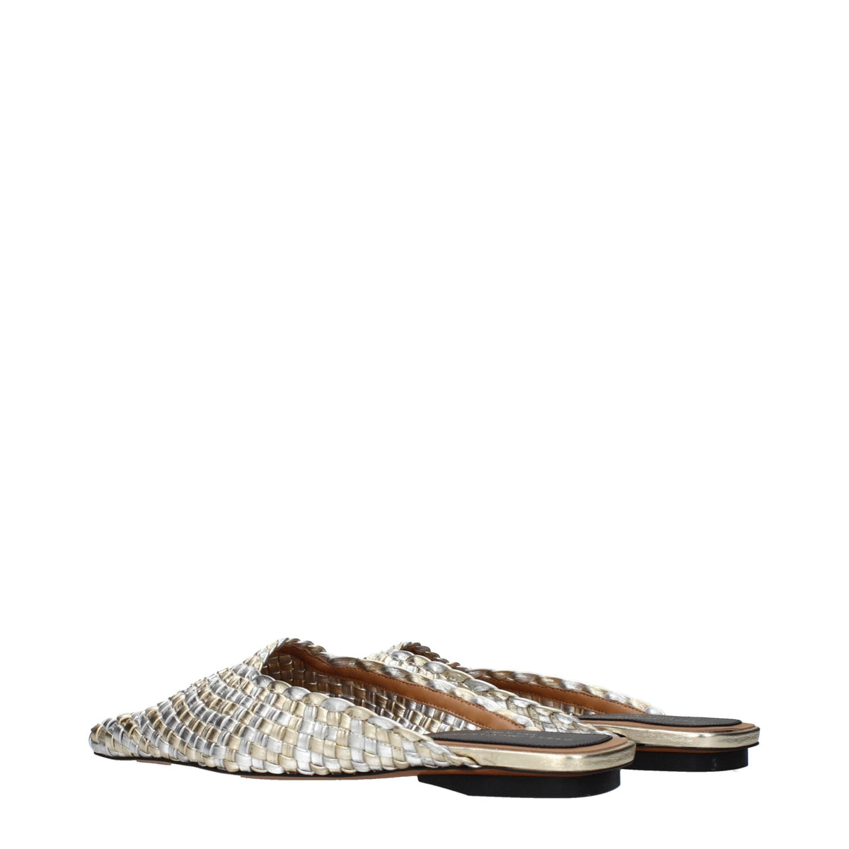 Gray Leather Slippers