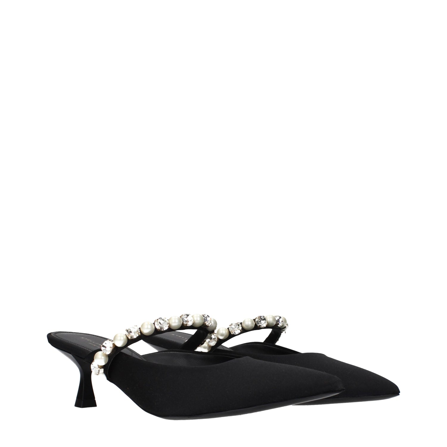 Black Satin Stiletto Heel Sandals