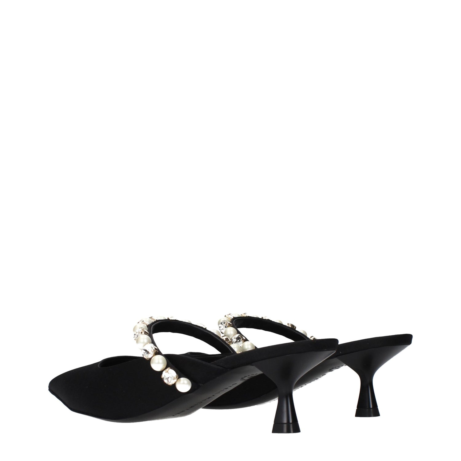 Black Satin Stiletto Heel Sandals