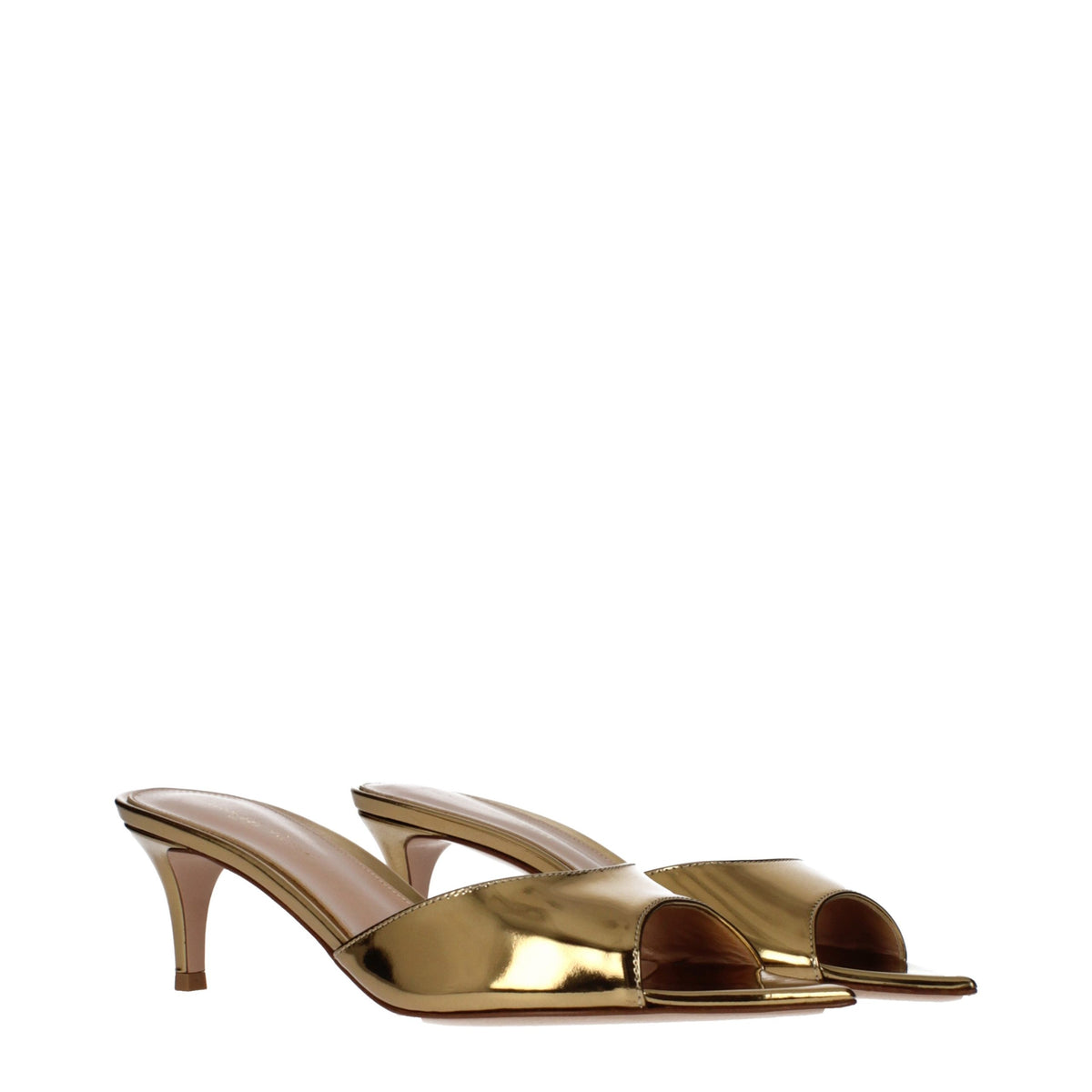 Gold Leather Platform Sandals