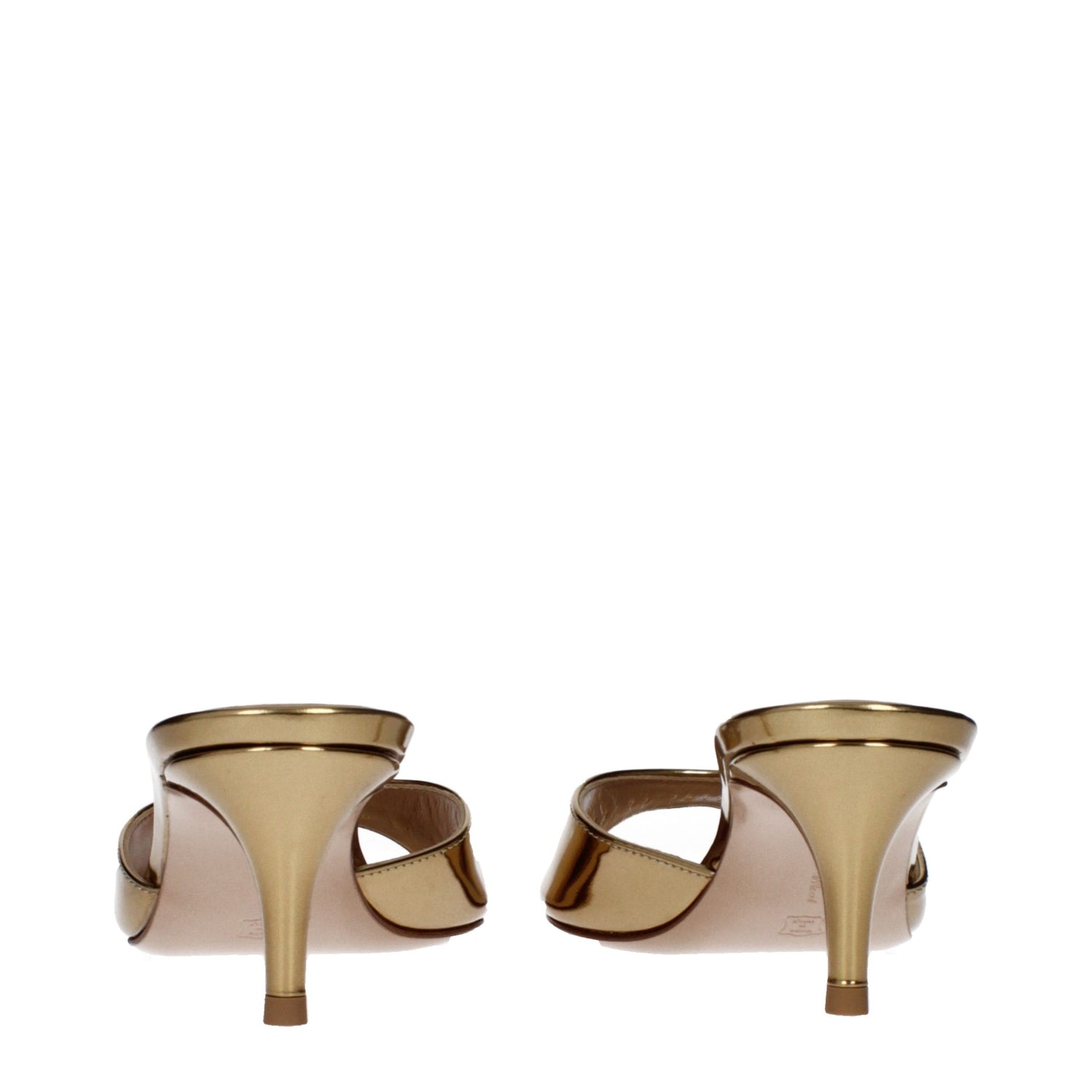 Gold Leather Platform Sandals