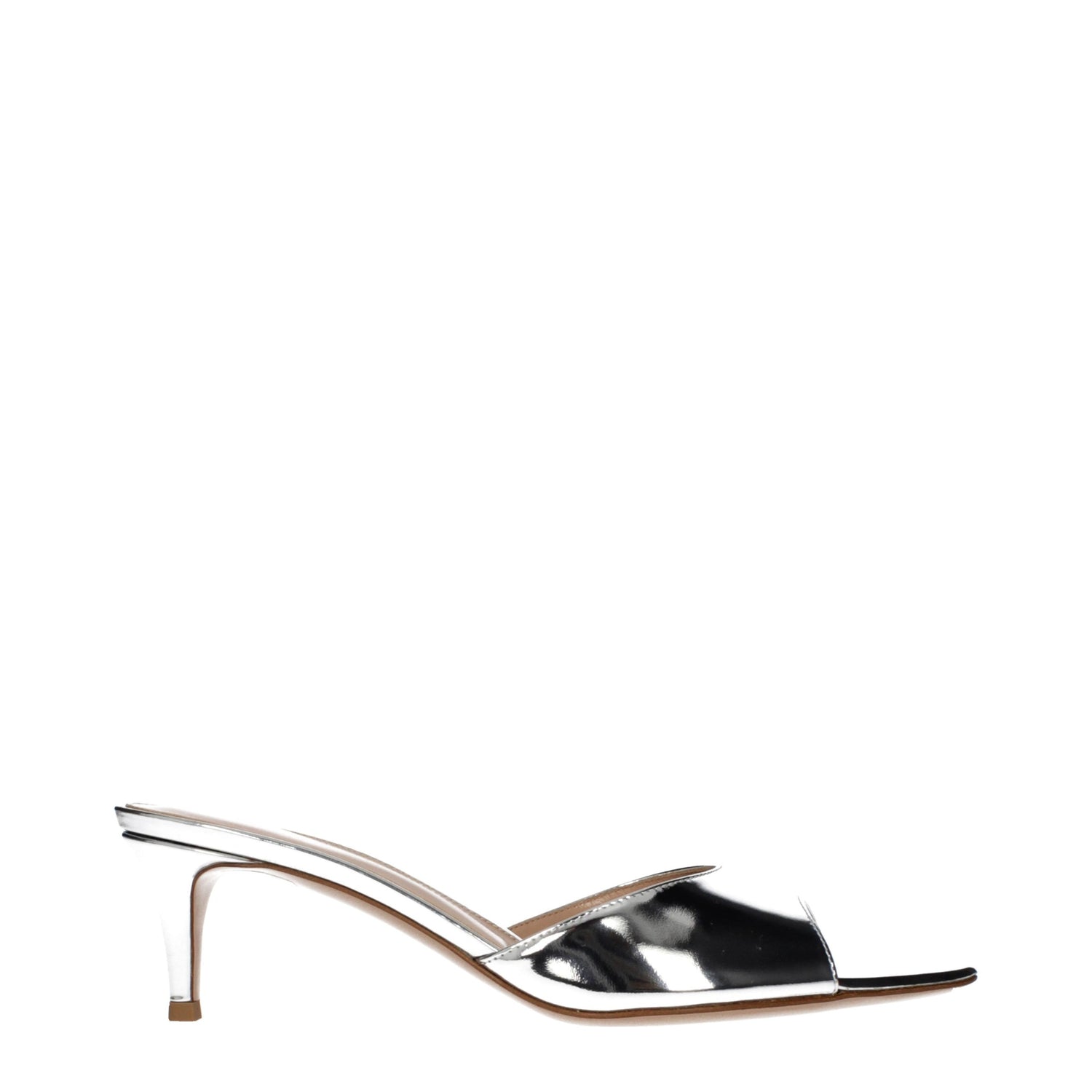 Gray Leather Platform Sandals