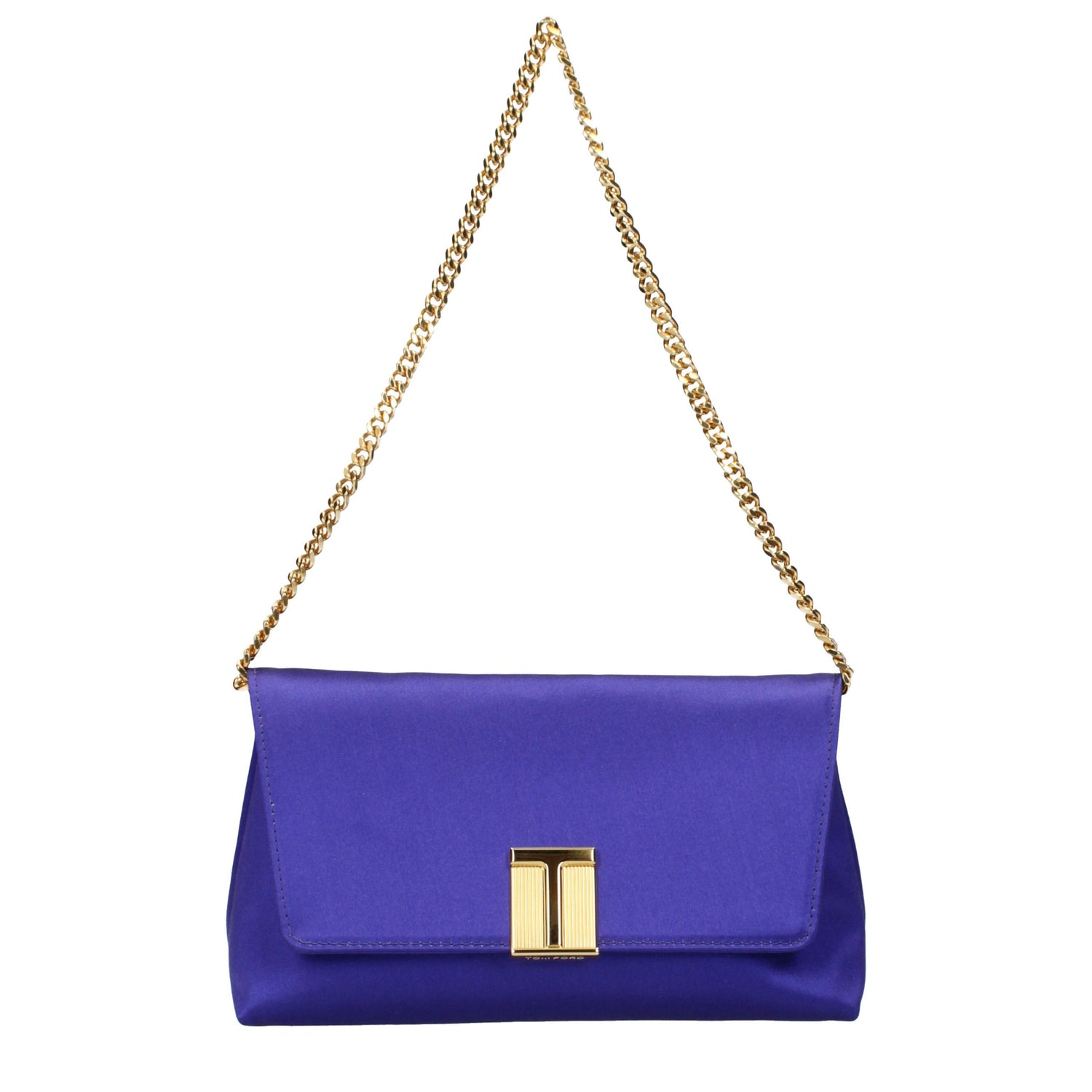 Purple Satin Clutch Bag
