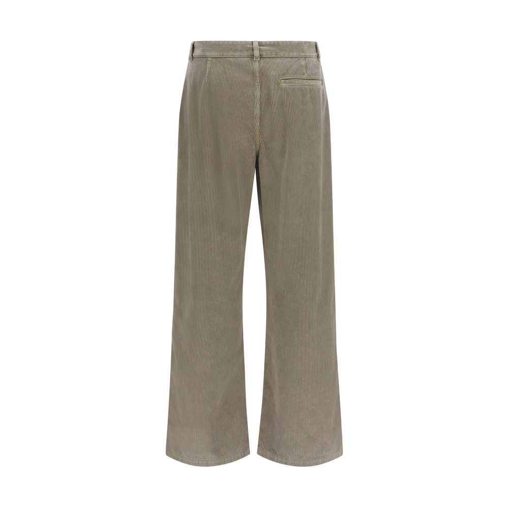 Gray Cotton Casual Pants