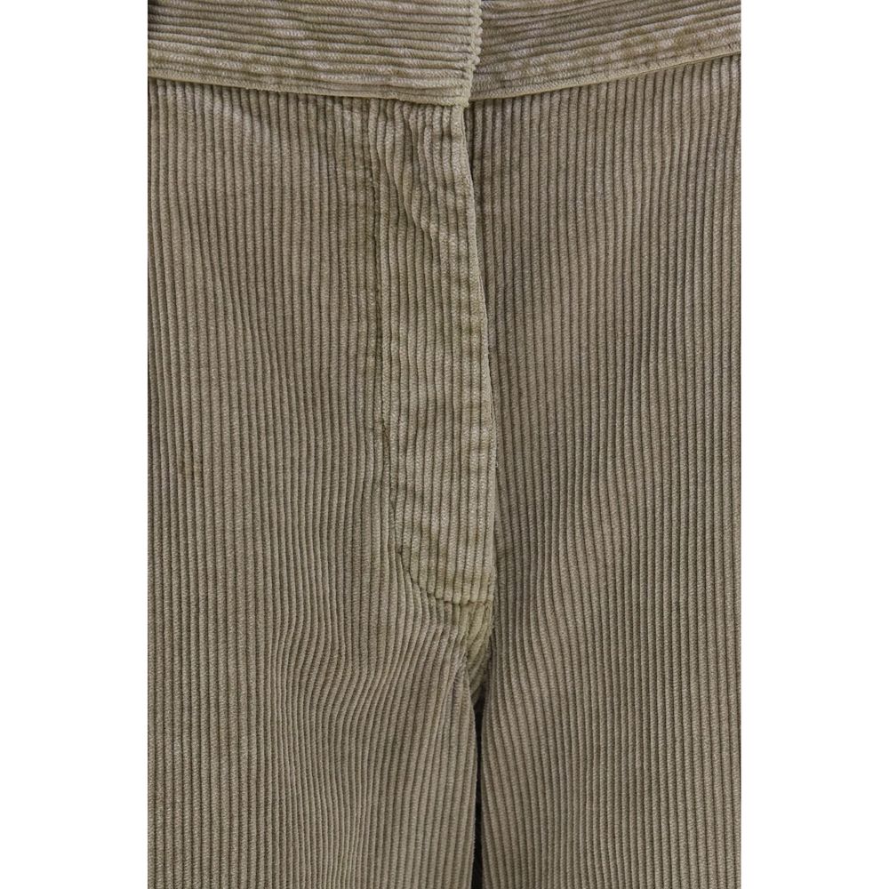 Gray Cotton Casual Pants