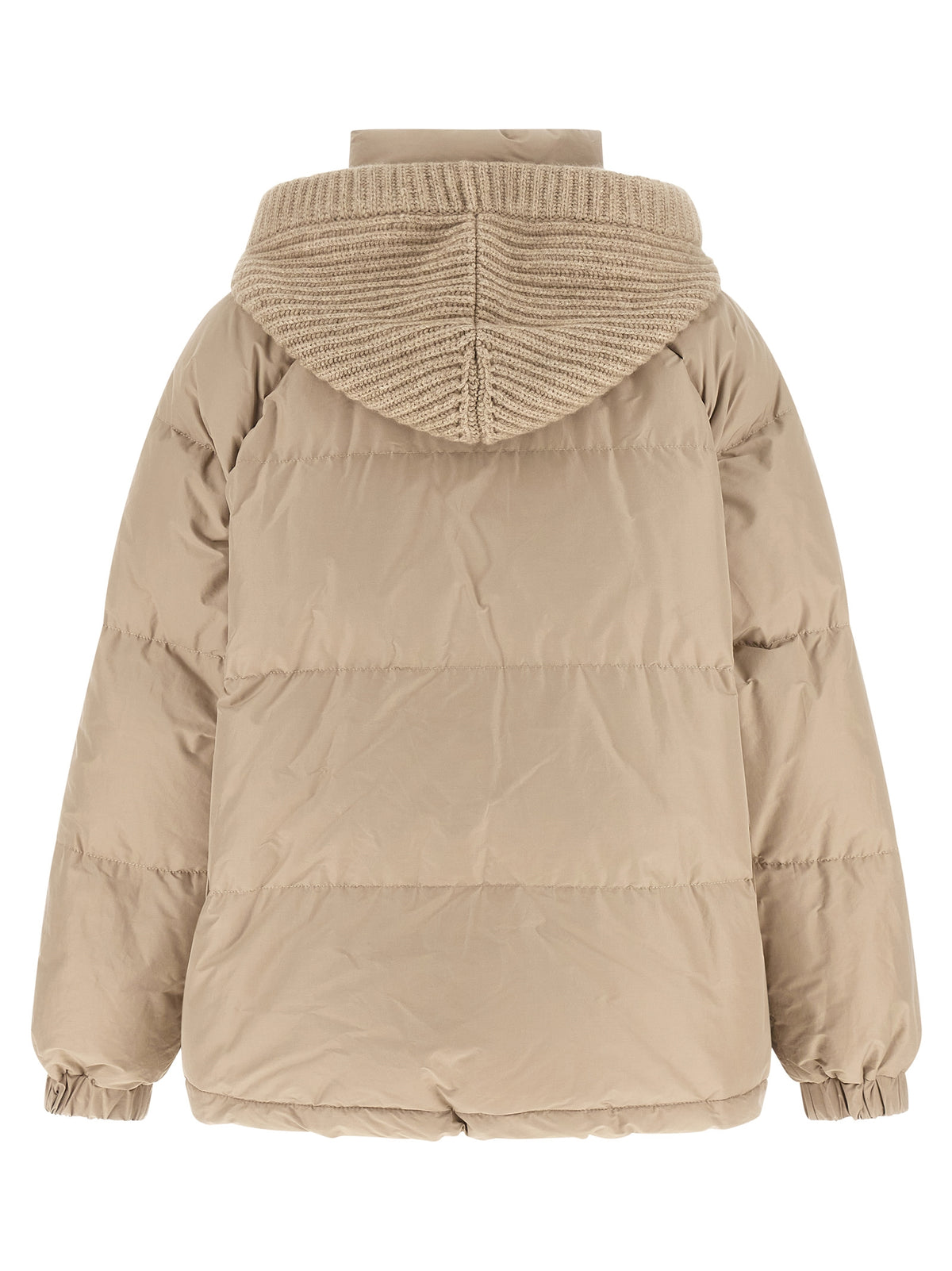 Beige Cotton Full-Length Jacket