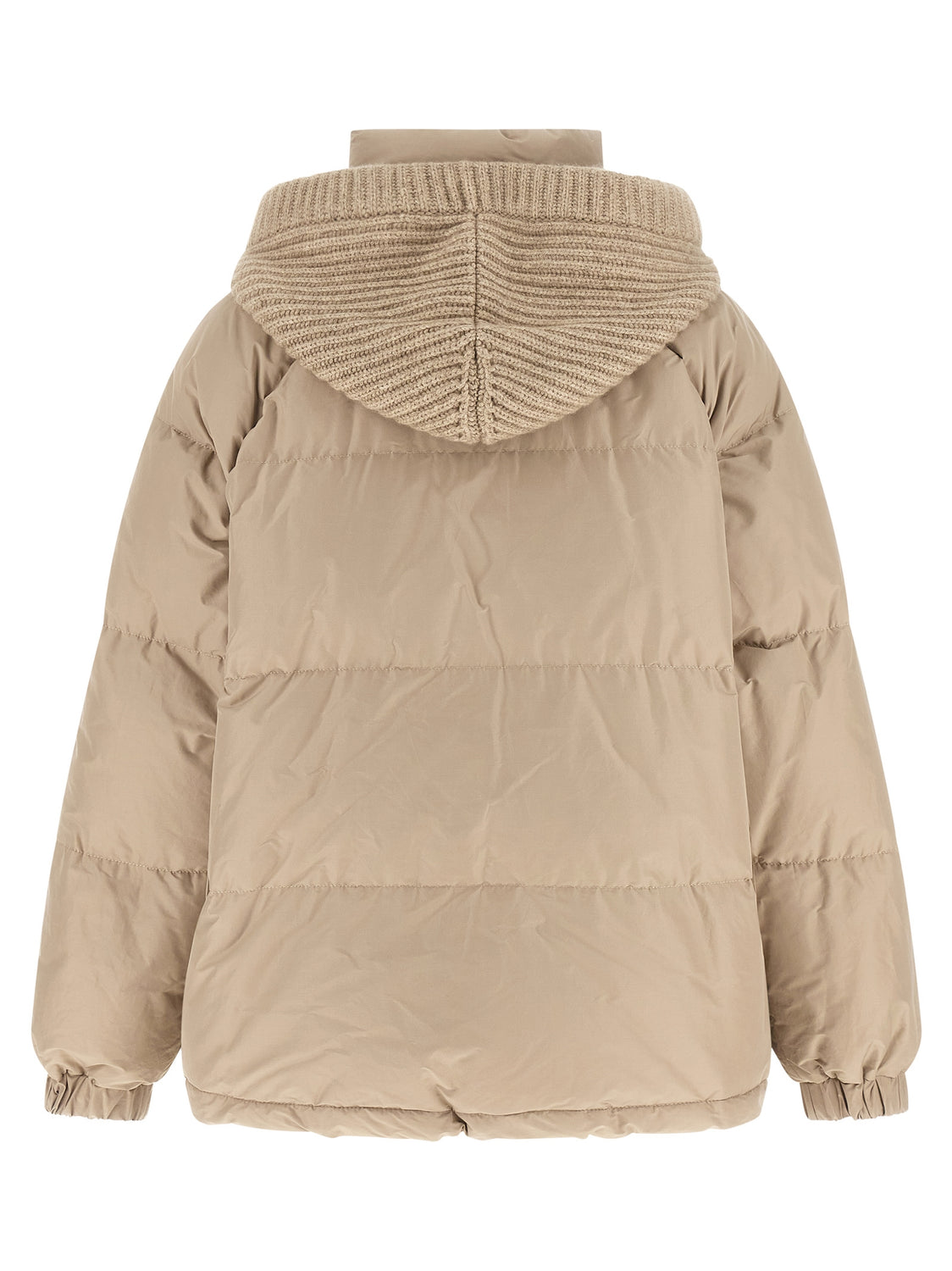 Beige Cotton Full-Length Jacket