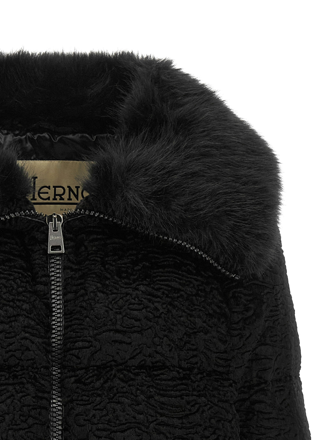 Black Acetate Full-Length Jacket