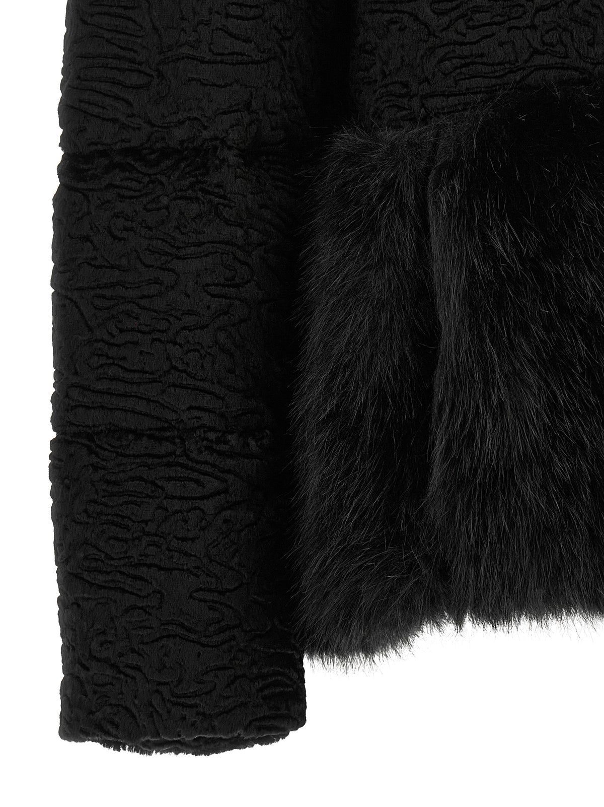 Black Acetate Full-Length Jacket