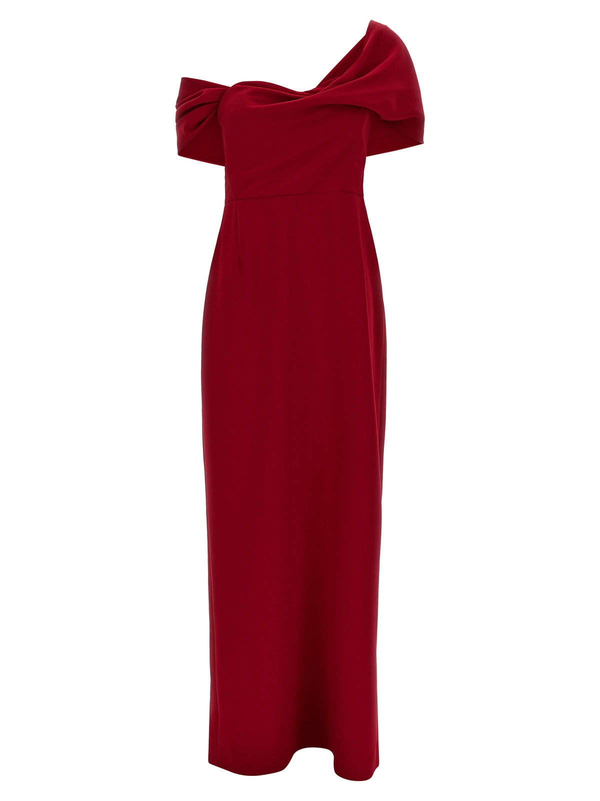 Red Polyester Long Dress