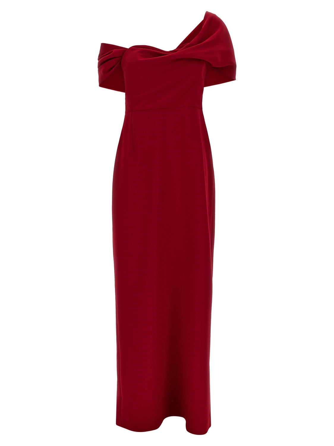 Red Polyester Long Dress