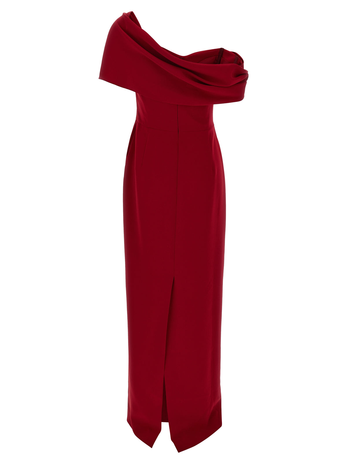 Red Polyester Long Dress