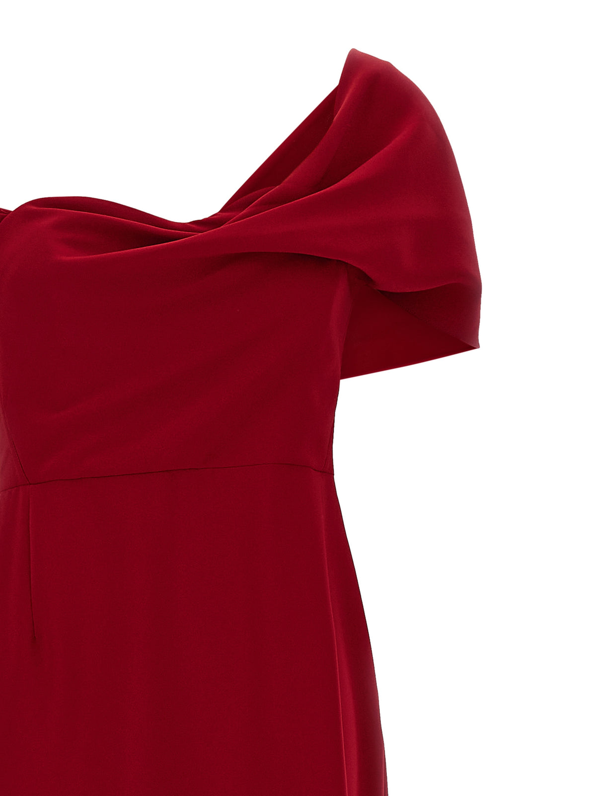 Red Polyester Long Dress