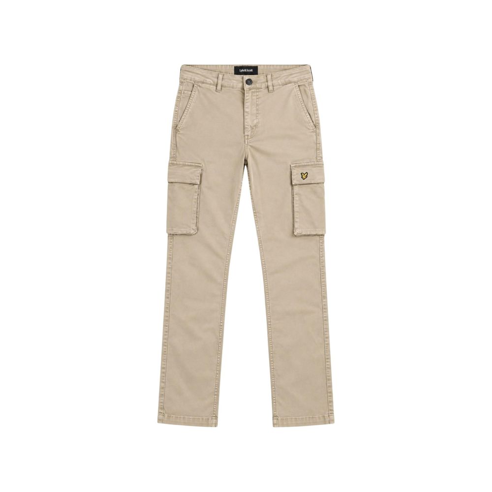 Beige Cotton Cargo Pants