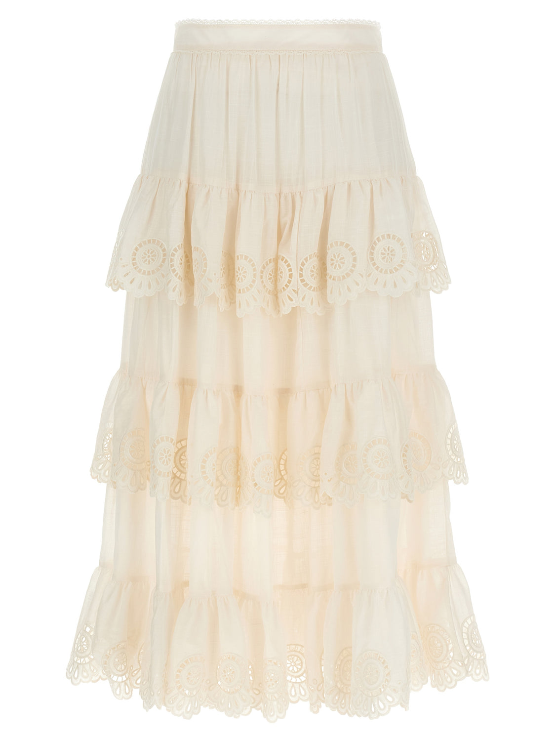 White Cotton Mini Skirt