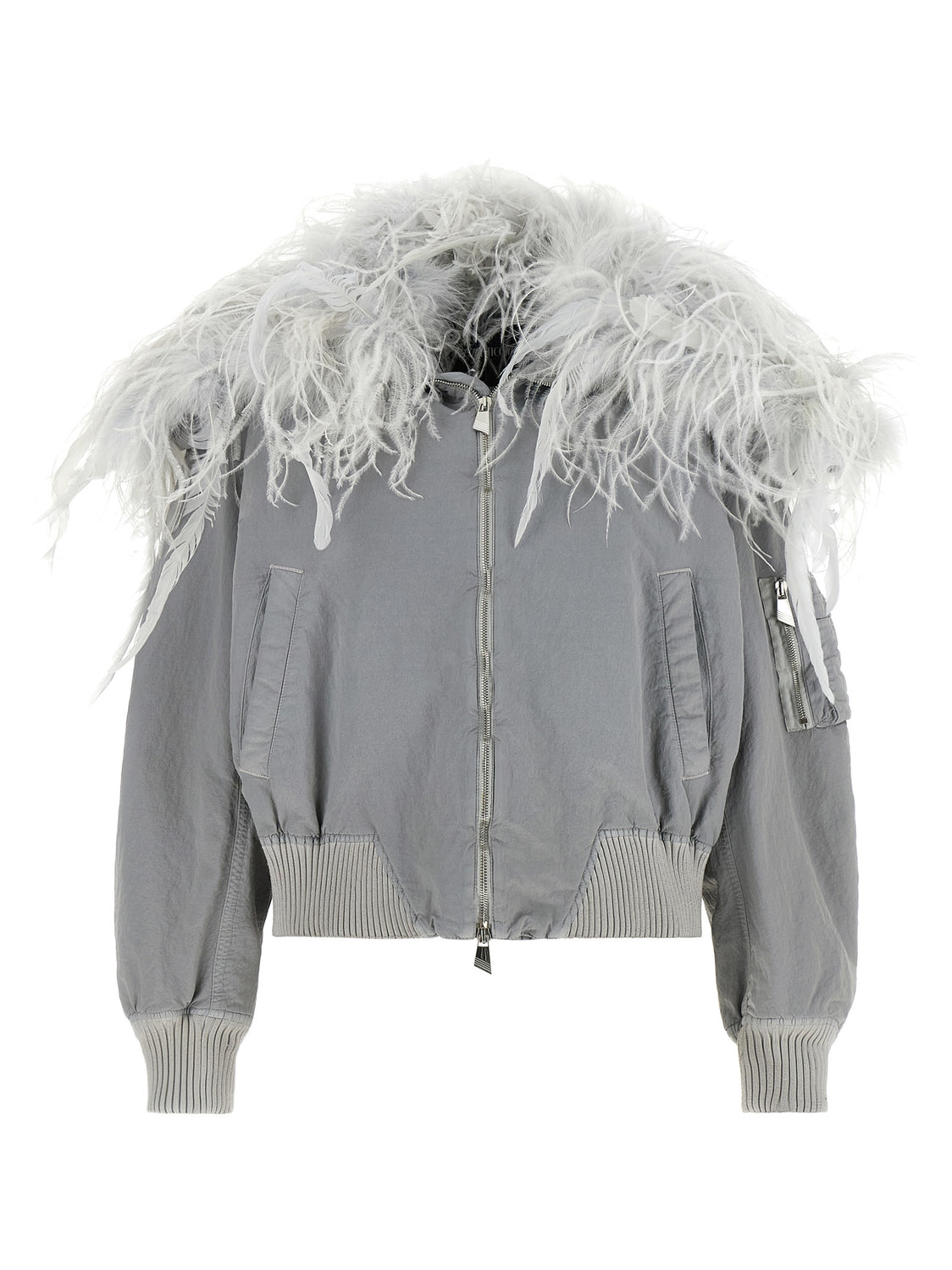 Gray Polyamide Bomber