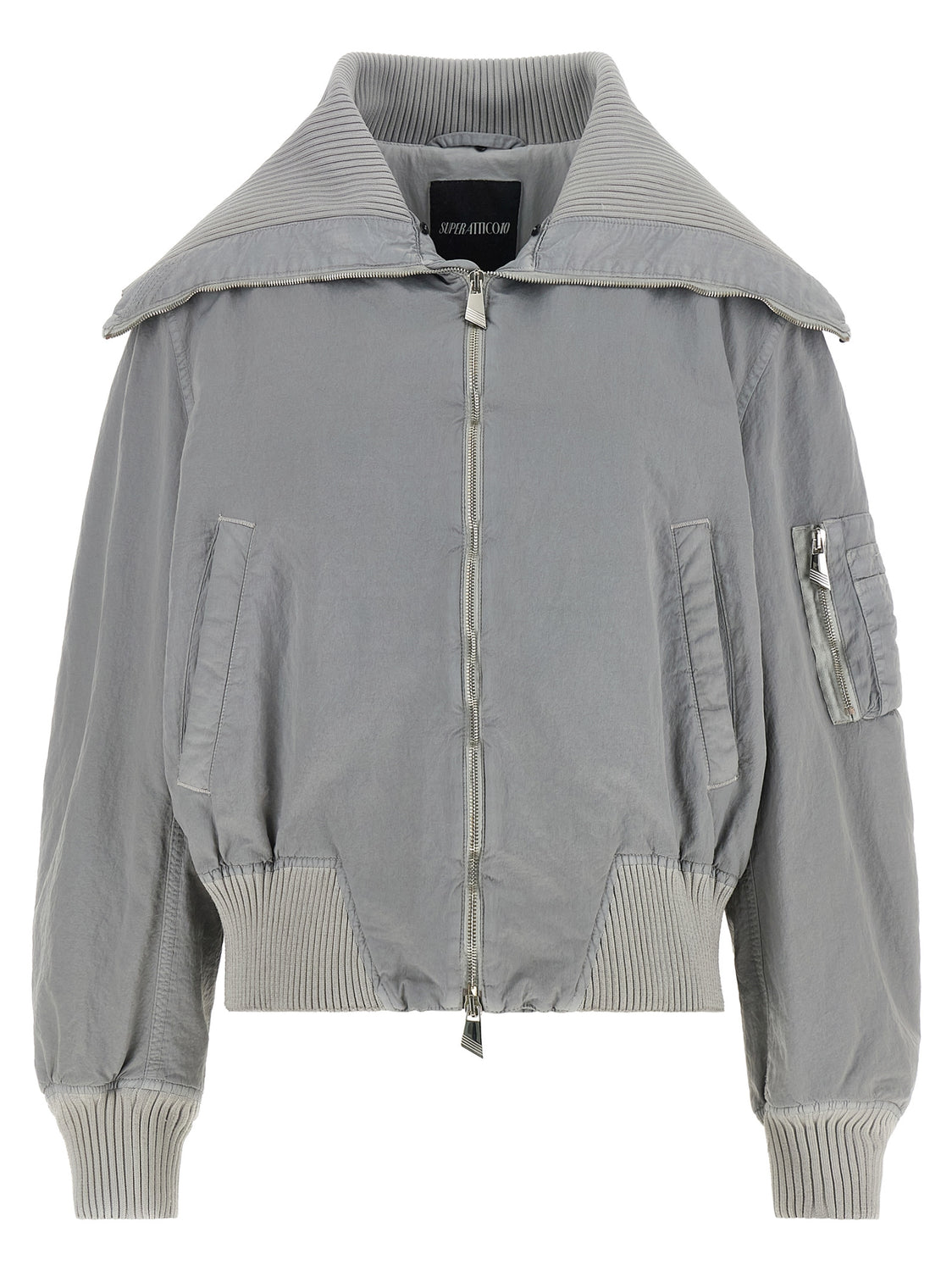 Gray Polyamide Bomber