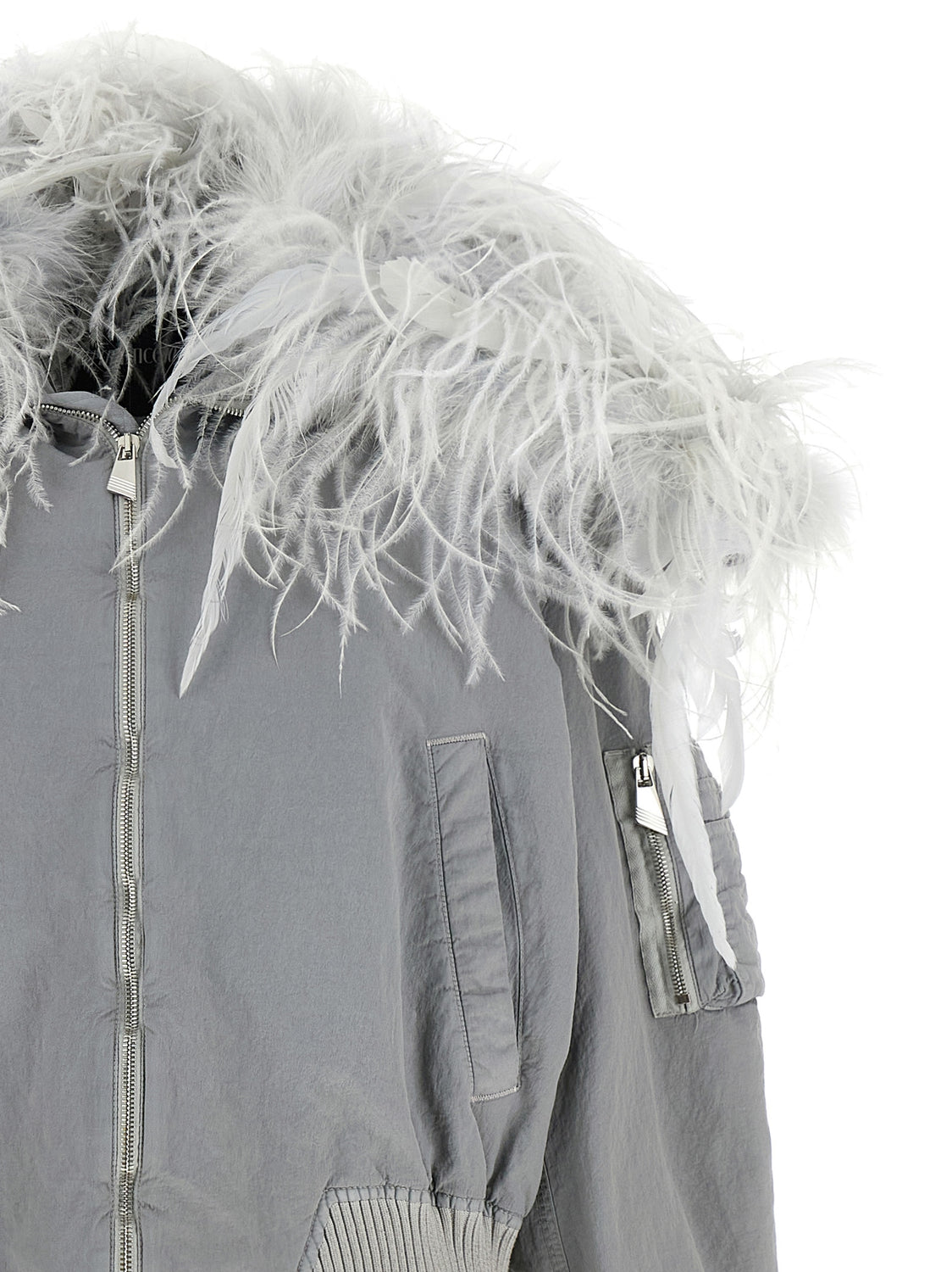 Gray Polyamide Bomber