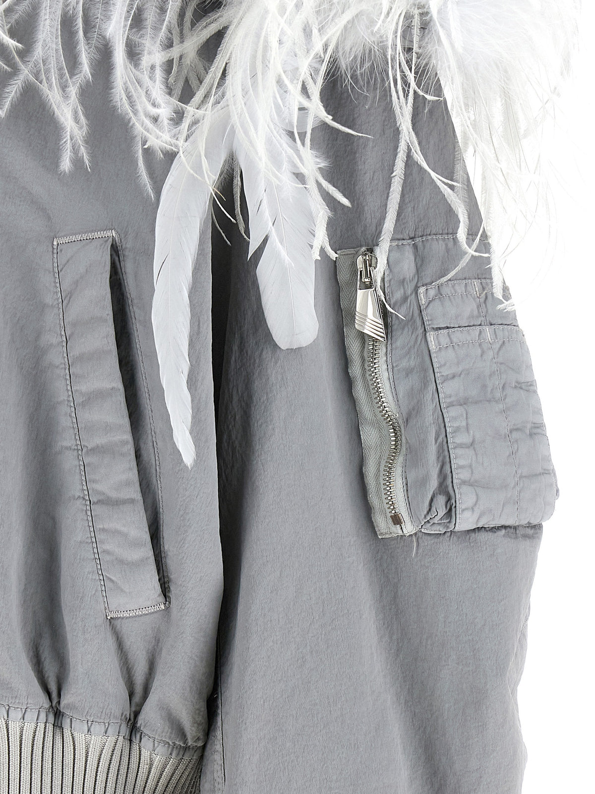 Gray Polyamide Bomber