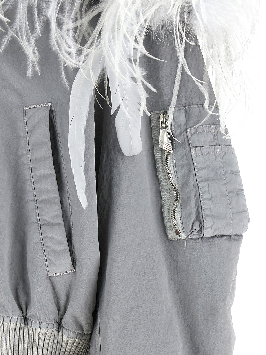 Gray Polyamide Bomber