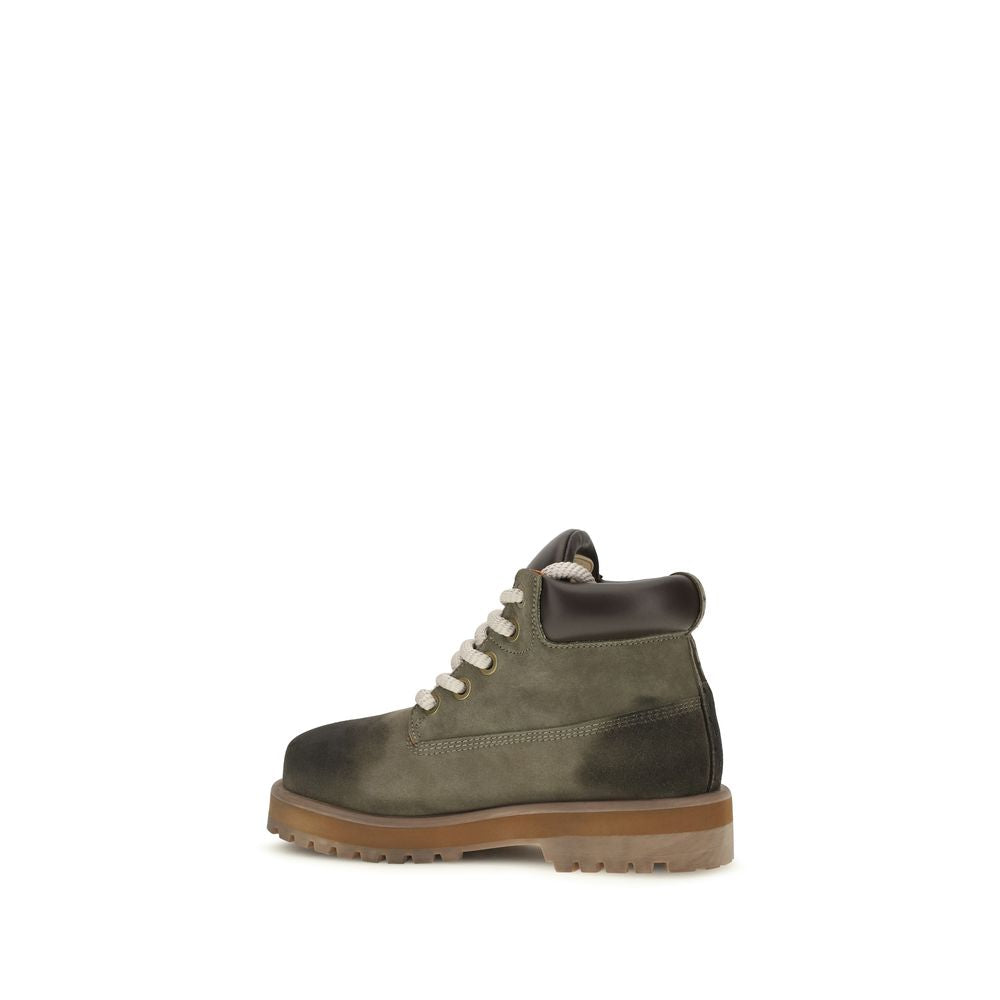 Bicolor Calf Leather Bos Taurus Lace-Up Boots