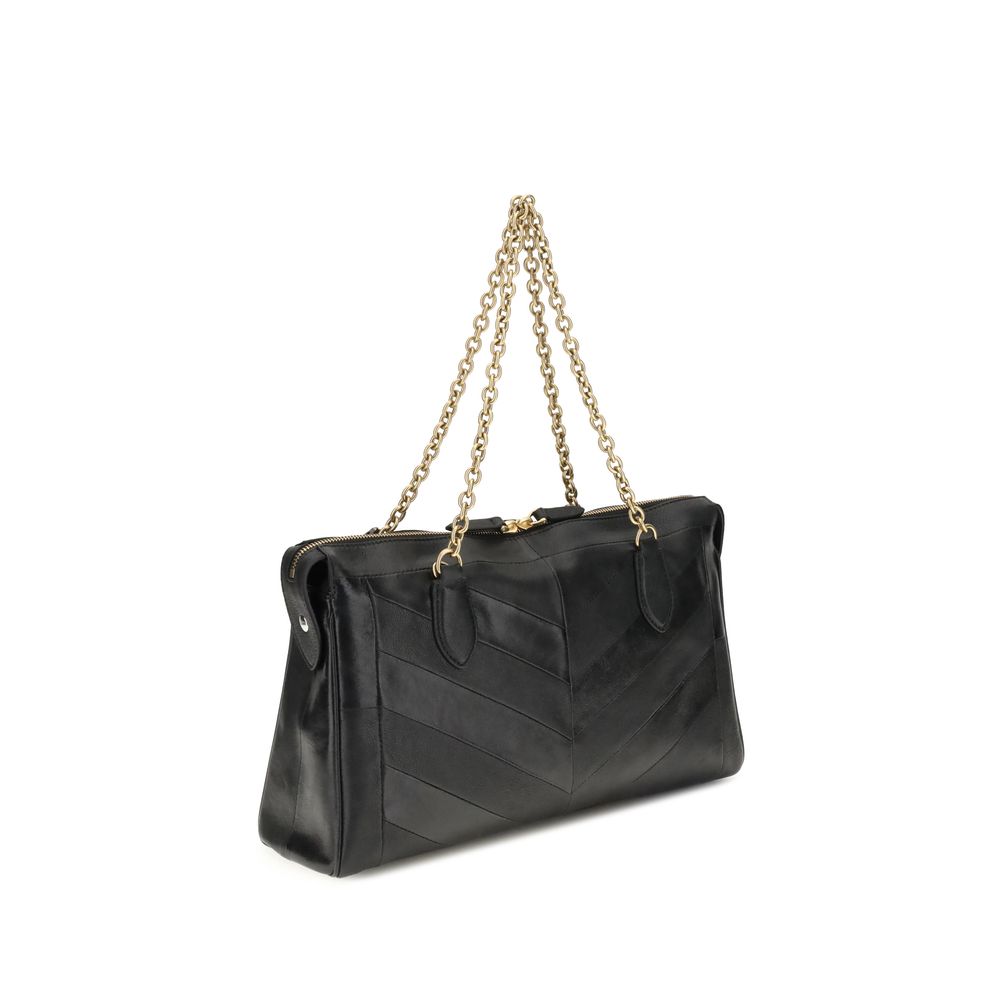 Black Napa Leather / Calf Bos Taurus Shoulder Bag