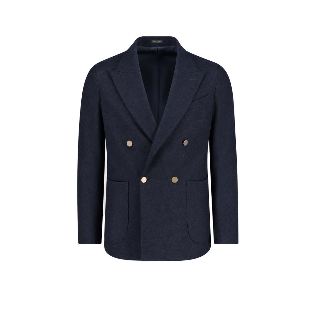 Blue Wool Full-Length Jacket