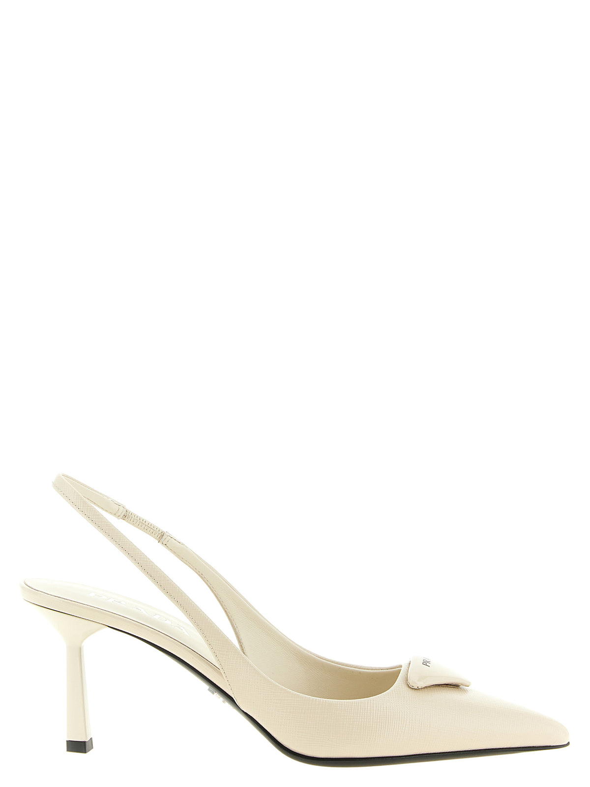 White Calfskin High Heel Pumps