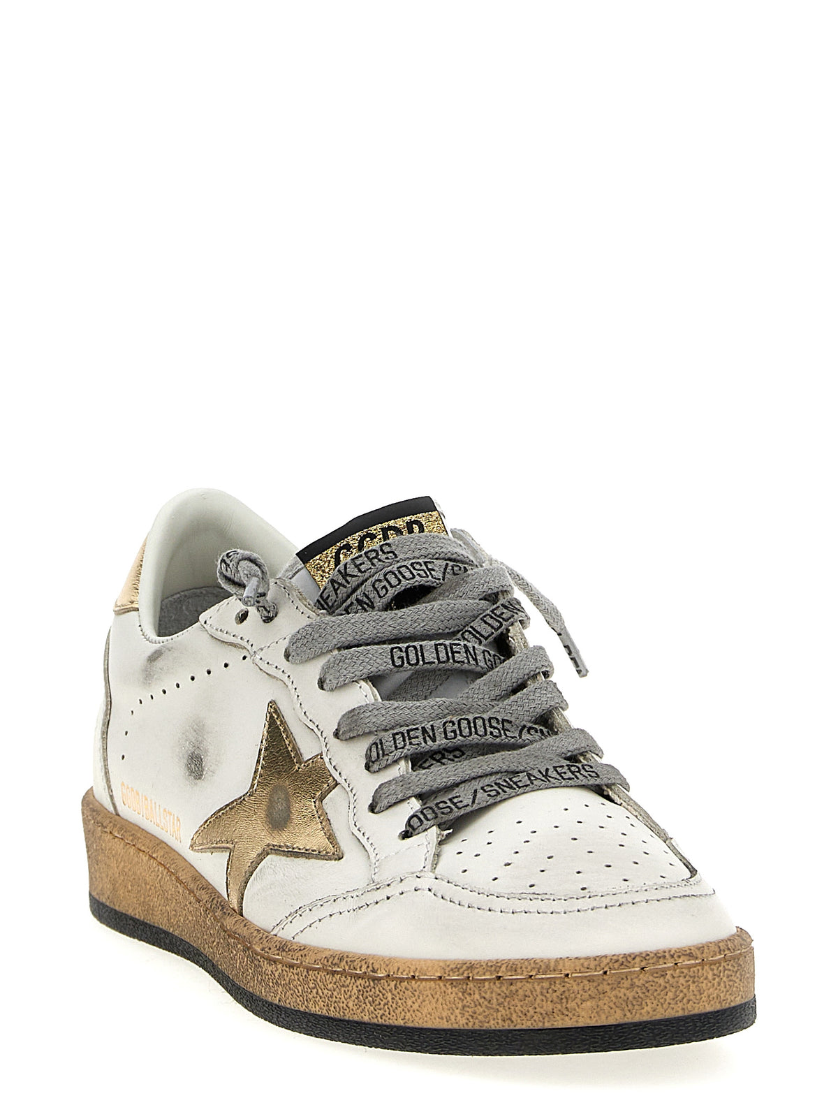 Gold Cowhide Low Top Sneakers