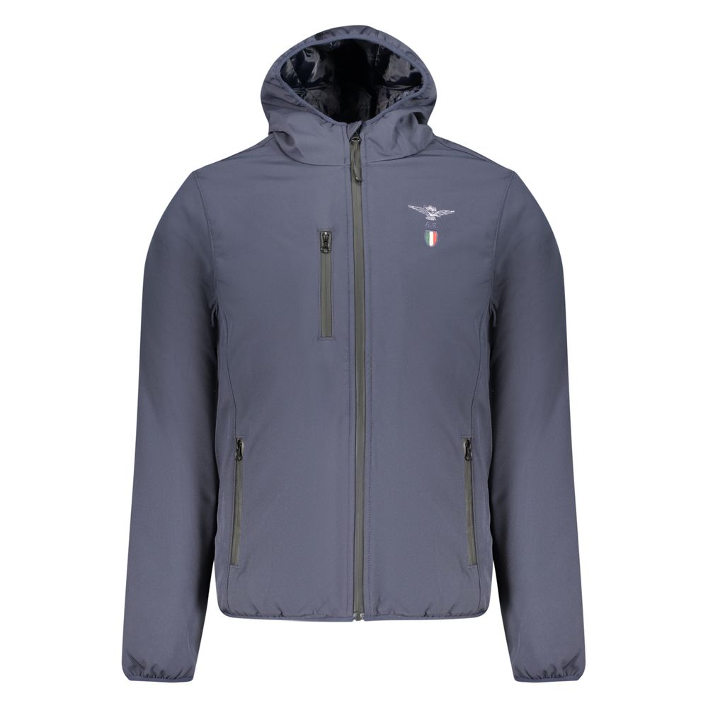 Blue Polyester Men's Jacket