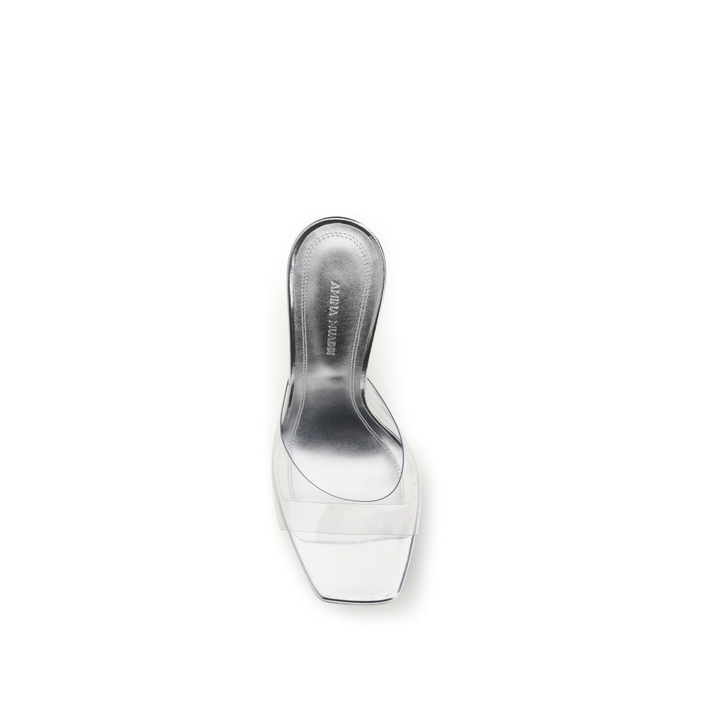 Silver Pvc Platform Sandals