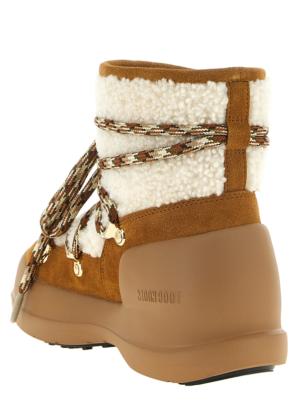 Beige Lamb Fur Flat Boots