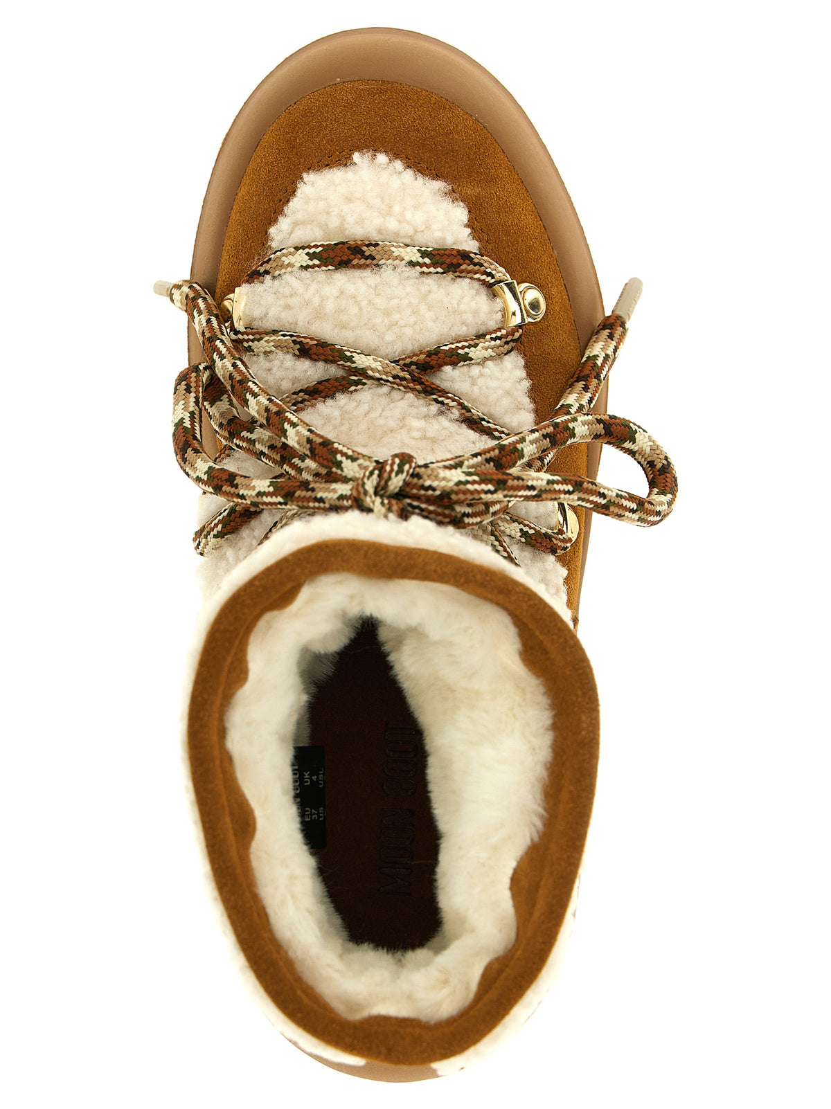 Beige Lamb Fur Flat Boots