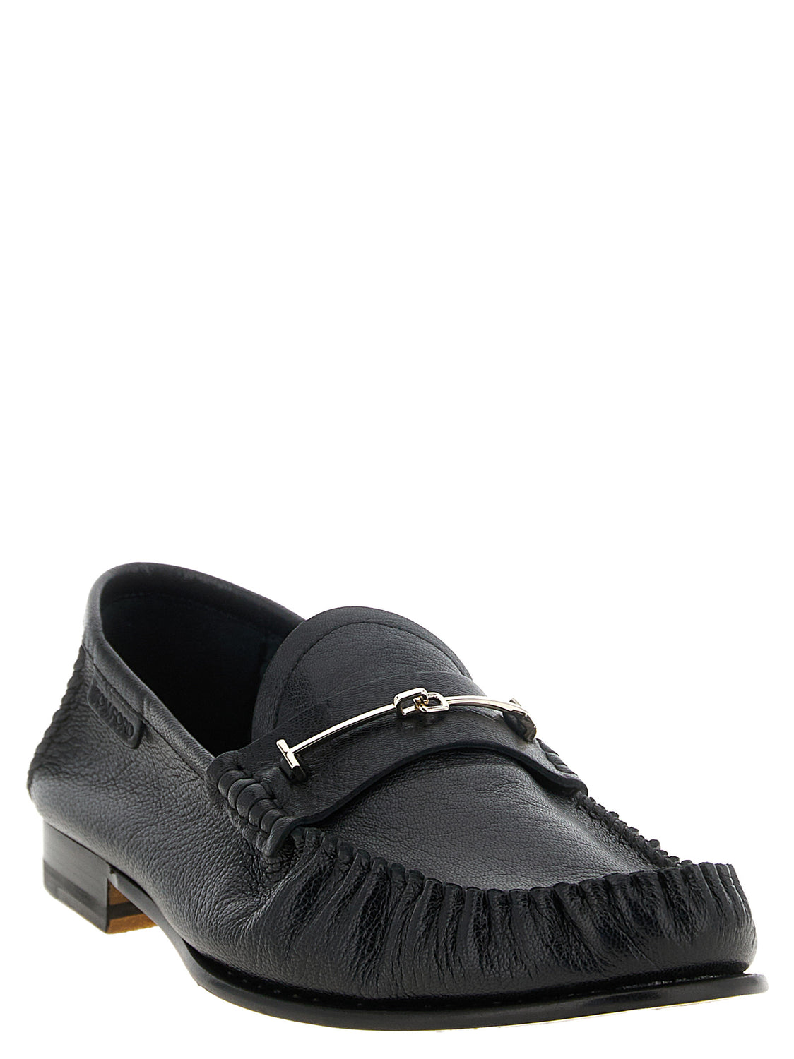 Black Goatskin Slip-On Loafers