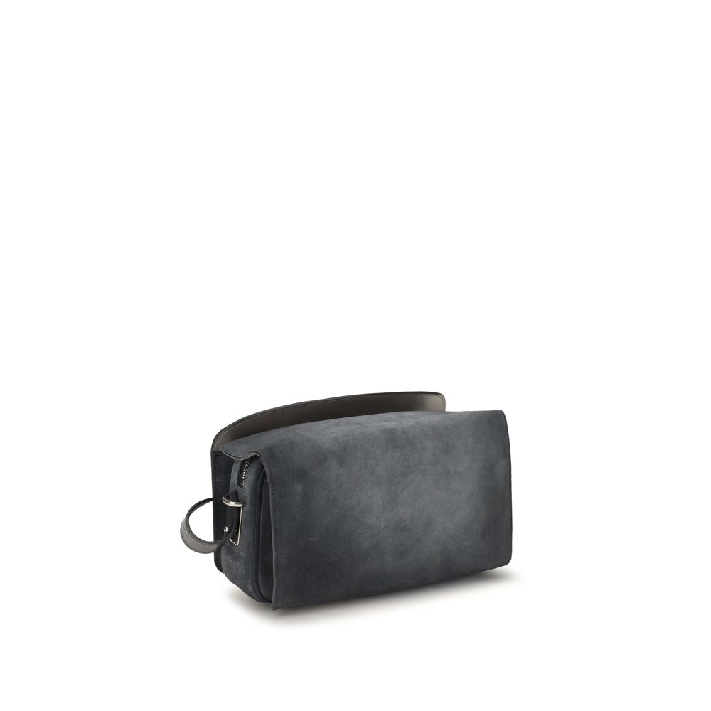 Blue Suede Leather Shoulder Bag