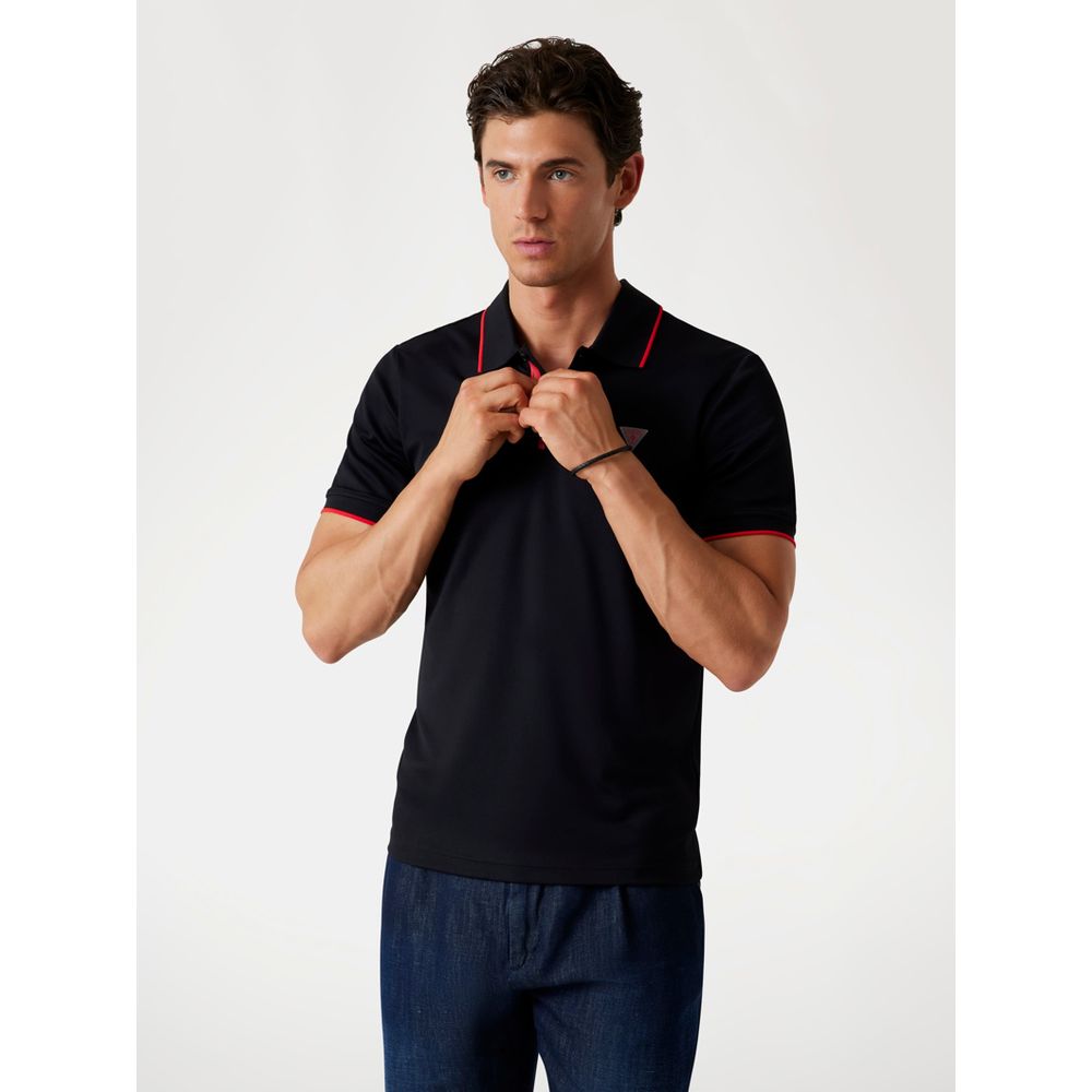 Black Polyamide Polo Shirt