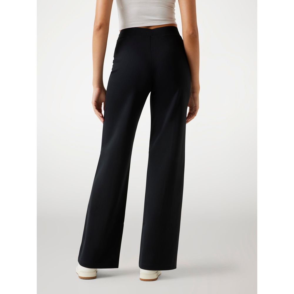Black Polyamide Casual Pants