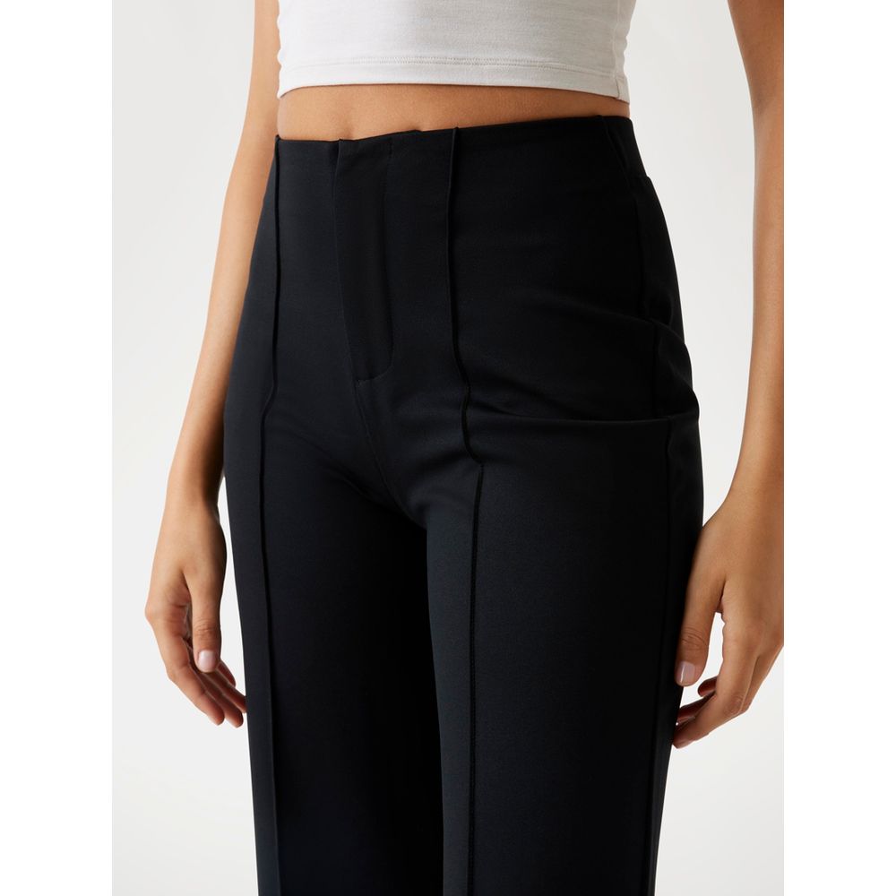 Black Polyamide Casual Pants