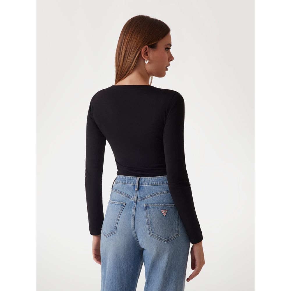 Black Cotton Long Sleeve T-Shirt