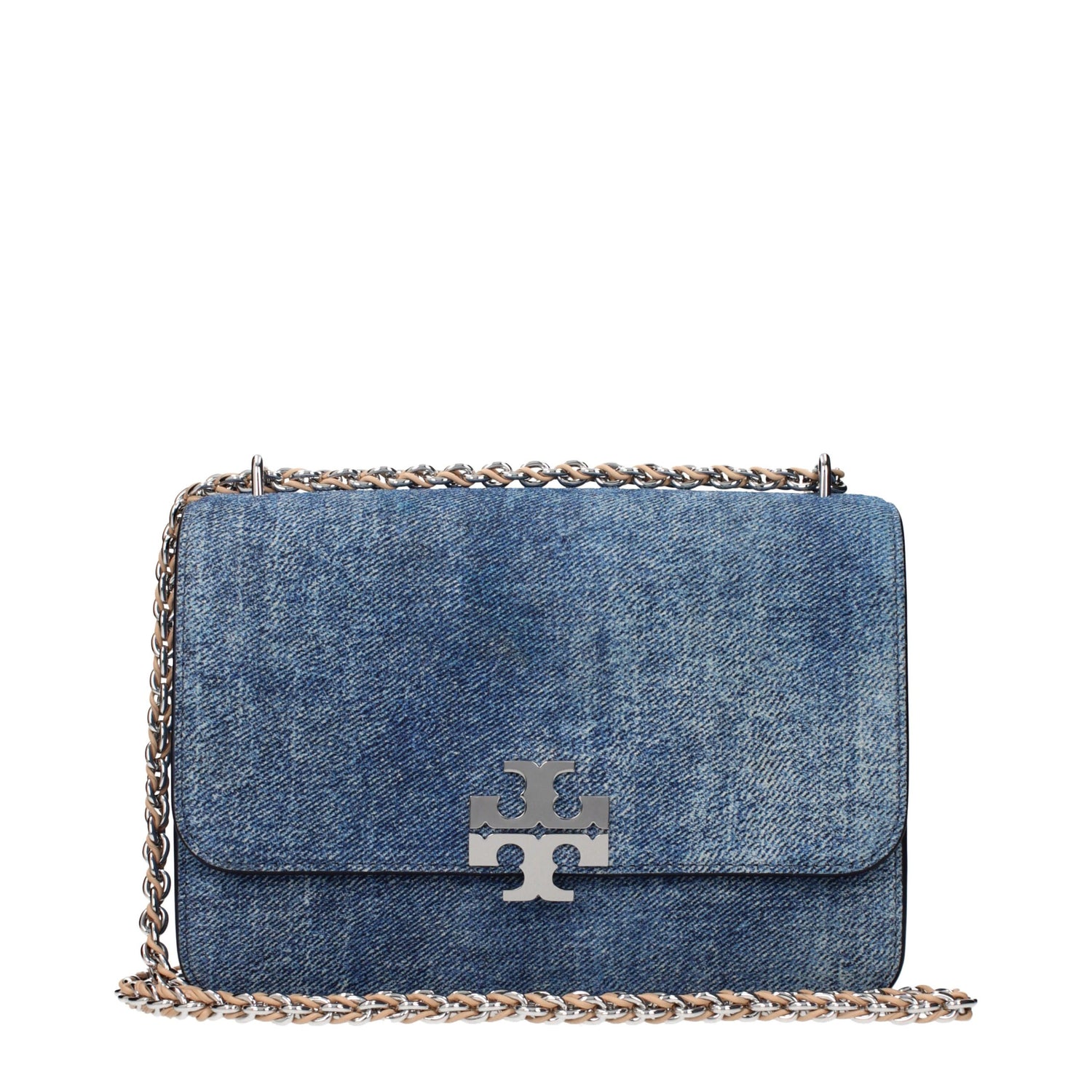 Blue Leather Shoulder Bag