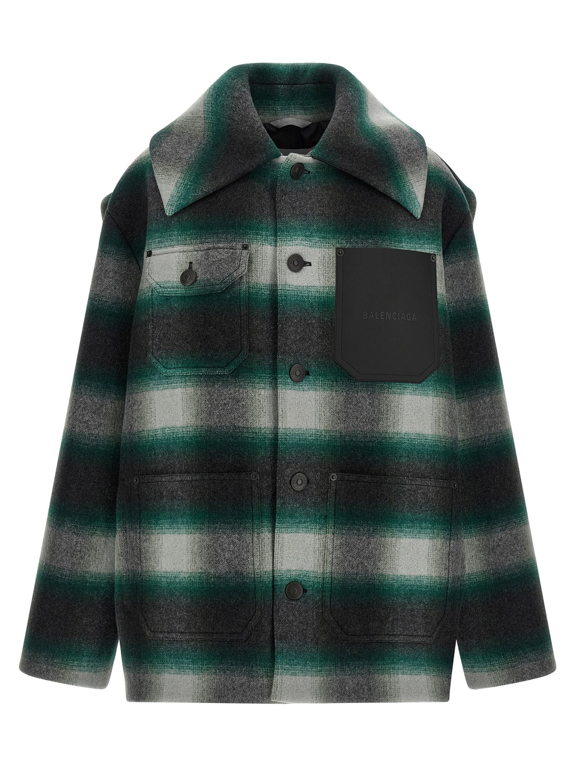 Bicolor Wool Full-Length Jacket