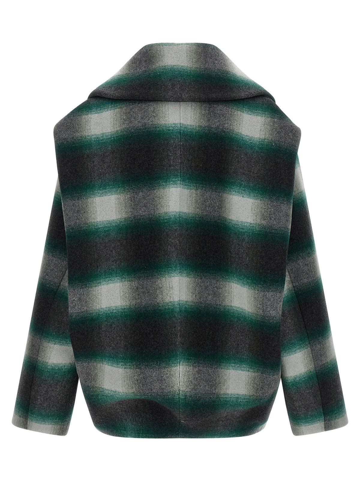Bicolor Wool Full-Length Jacket