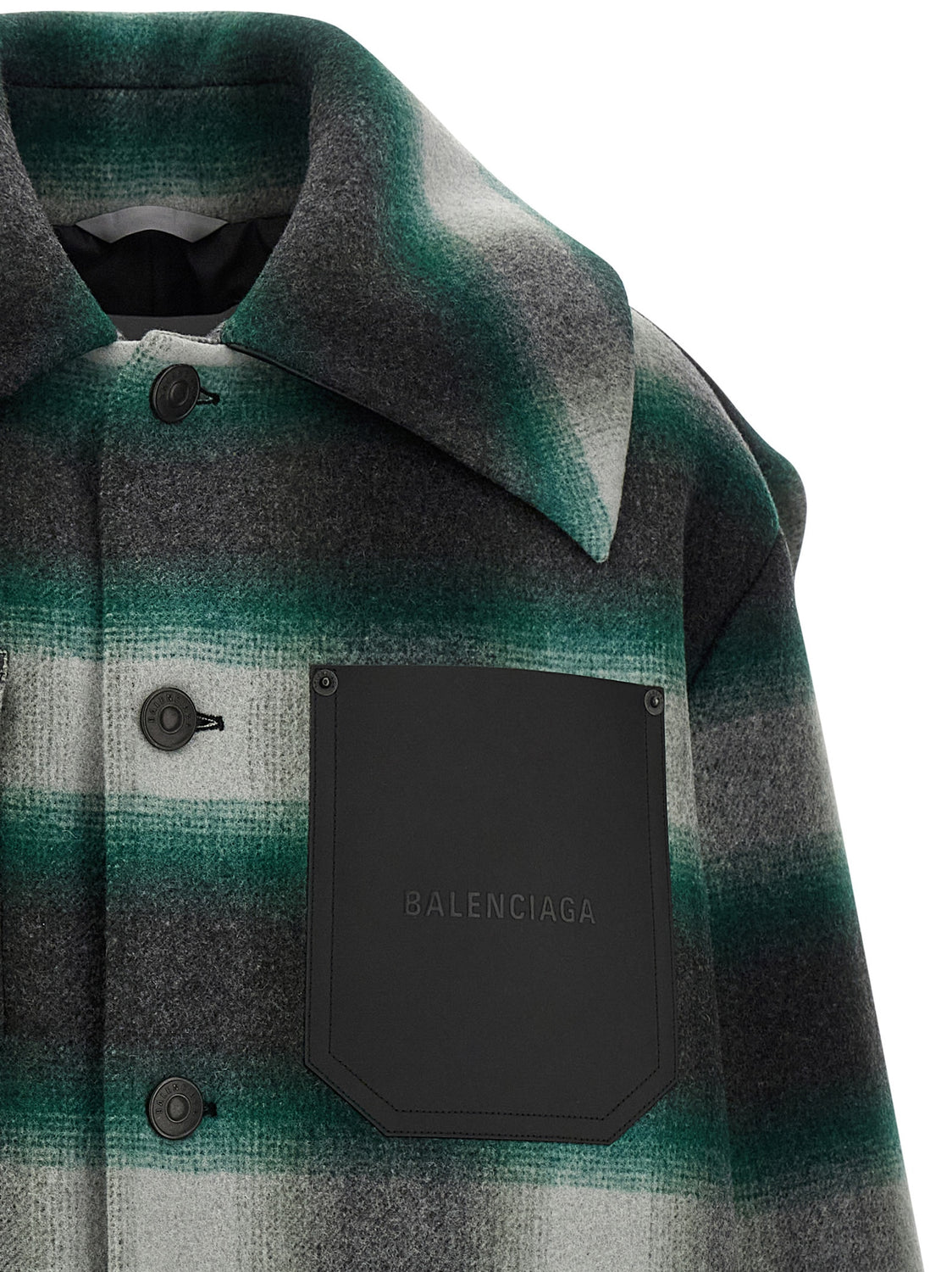 Bicolor Wool Full-Length Jacket