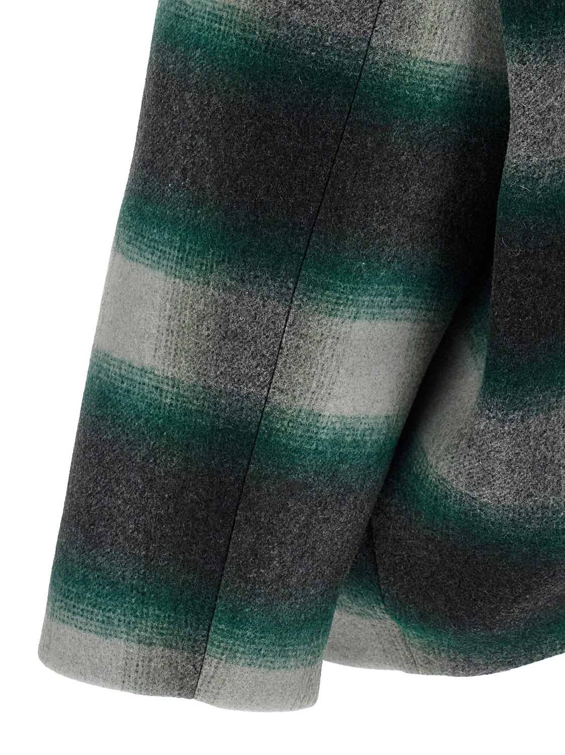 Bicolor Wool Full-Length Jacket