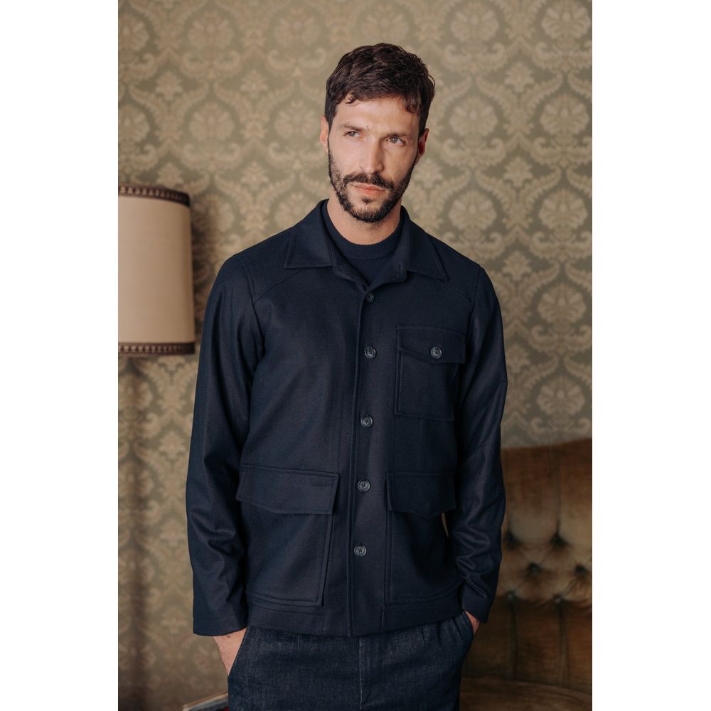 Blue Cashmere Full-Length Jacket